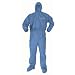 Kleenguard A60 Microporous Film Laminate Bloodborne Pathogen and Chemical Splash Protection Coverall with Hood and Boots, Disposable, Elastic Cuff, Blue, 4X-Large (Case of 20)