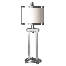 Cyndel Accent Lamps Set Of 2, 21"Hx5"W, NICKEL