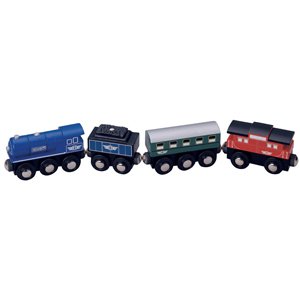 Wooden 4-piece Passenger Train Set Fits Thomas Train Track by 