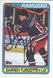 Kris King, New York Rangers, 1991 Pinnacle Autographed Card