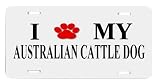 Australian Cattle Paw Love Dog Vanity Auto License Plate