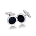 Montblanc Style Black Stone Mens Silver Cufflinks