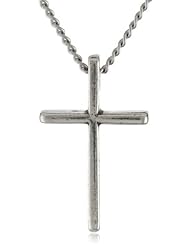 Bob Siemon Pewter Large Basic Cross Pendant Necklace, 18"