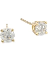 18k Gold Round-Cut Diamond 4-Prong Studs (1/2 cttw, H-I Color, SI1-SI2 Clarity)