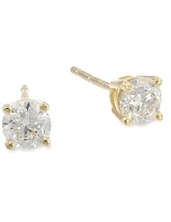 18k Gold Round-Cut Diamond 4-Prong Studs (1/2 cttw, H-I Color, SI1-SI2 Clarity)