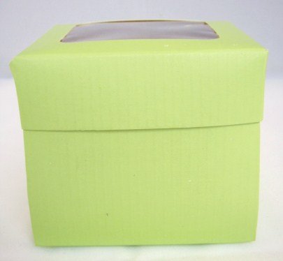 Single Green Cupcake Boxes with Window packs of 10