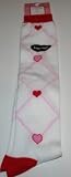 Happy Valentine's Day Knee High Sock Size: 9-11 White/Pink-Red Hearts
