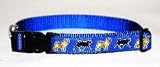 Designer Pug Dog Collar Blue Pug Collar Medium Plus Made in USA Designer Pug Dog Collar - Blue Pug Collar -Medium-Plus - Made in USA