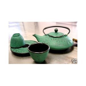 Japanese Cast Iron Tea Set /mochi Bamboo Green