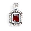 Square Garnet with Marcasite Edge Pendant