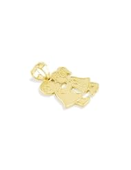 Solid 14k Yellow Gold Boy Girl Child First Kiss Pendant