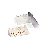IMAGE OF Place Tile Design Scroll Knife Rest/Mini Place Card, Set of 6, Antique White