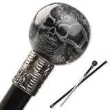 Gray Skull Sword Cane with Ball Handle Coated in Acrylic