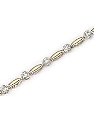 14kt Yellow Gold Bar and Diamond Bracelet 0.28ct TW