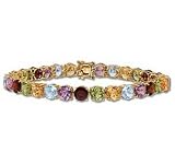 Multi-Gemstone Rainbow Bracelet - 14K Yellow Gold