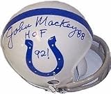 John Mackey Autographed Baltimore Colts Mini Football Helmet with 