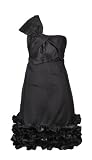 Banana Flame One Shoulder Ruffle Hem Dress