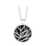 Sterling Silver 14 5/8 ct. Onyx Pendant with Chain