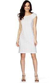 Slash Neck Floral Lace A-Line Dress