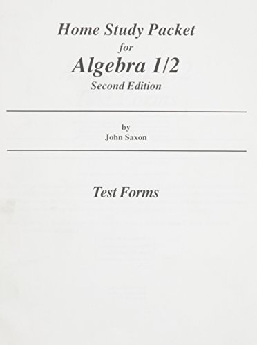 home study packet for algebra 12 test forms 2nd edition