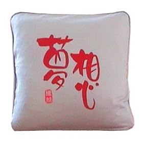 16' Cotton Pillow Cover - Dream, Red Character on Silver Grey