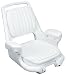 Moeller Heavy Duty Extra-Wide Offshore Boat Helm Seat, Cushion, and Mounting Plate Set (22" x 21" x 18.38", White)