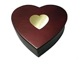 Personalized Cherry Finish Heart Personalized Jewelry Box with Free Engraving & Shipping
