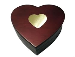 HEART JEWELRY BOX, WOOD.