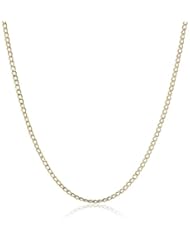 10K Gold 2mm Curb Chain Necklace, 16"
