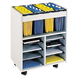 Go Cart Mobile File with LIterature Trays Gray