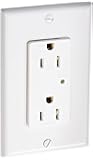 Leviton 5280-W 15 Amp, 125 Volt, Decora Plus Duplex Surge Suppressor Receptacle, Straight Blade, Industrial Grade, Self Grounding, White