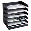 Buddy Products Classic 6 Tier Trays, Legal Size, Steel, 9.5 x 14.375 x 15 Inches, Black (0416-4)
