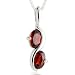 Oval Cut Garnet Pendant Necklace Sterling Silver