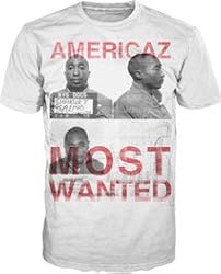 Mens Tupac 2pac Americaz Most Wanted T-shirt