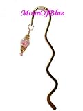 Goldtone Lampwork Bead Bookmark with Swarovski Crystal