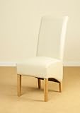 Solid Oak Extending Dining Table and Eight Ivory Leather Chairs