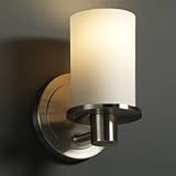 IMAGE OF Justice Design Group FSN-8511-10-OPAL-ABRS Rondo Fusion 1 Light Wall Sconce in Antique Brass with Opal glass