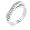 White Gold Rhodium Bonded Double Band Ring with Prong Set CZ in Silvertone