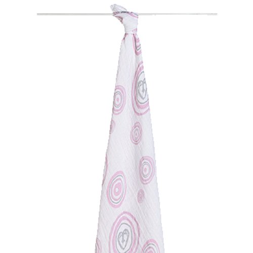 Aden+Anais Hayden's Heart Single Swaddle Receiving Blanket - have a heart (Pink) photo