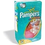 Pampers Baby Dry Diapers Sesame Street, Size 2, Fits 12 To 18 lbs(5-8 kg), Jumbo Pack 41997 - 48 diapers / pack, 4packs