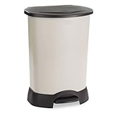 Rubbermaid Commercial Step-On Container, Oval, Polyethylene, 30 Gallons, Light Platinum (614700LPLAT)