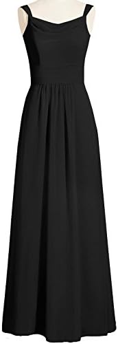 ModernBride Elegant Chiffon Backless Sleeveless Long Prom Dresses Size 18W US Black