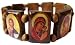 CHRISTIAN BRACELET 10 BEADS ICONS Jesus Angels Virgin (Wood, 10% off for 20 and more)