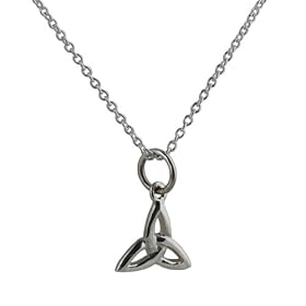 Sterling silver Celtic Trinity knot pendant with a Rolo chain 14 inch only suitable for children