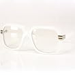 Run DMC Rapper Retro Large Clear Lens Eye Glasses White