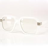 Run DMC Rapper Retro Large Clear Lens Eye Glasses White