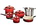 Le Creuset Enamel On Steel 10 Piece Cookware Set, Cherry Red