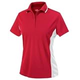 Women's Color Blocked Wicking Polo, Red/White