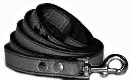 Top Dog Black Leather Dog Leash 6ft x 1/2 Inch Lead