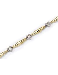 14K Yellow Gold Diamond Heart Bracelet